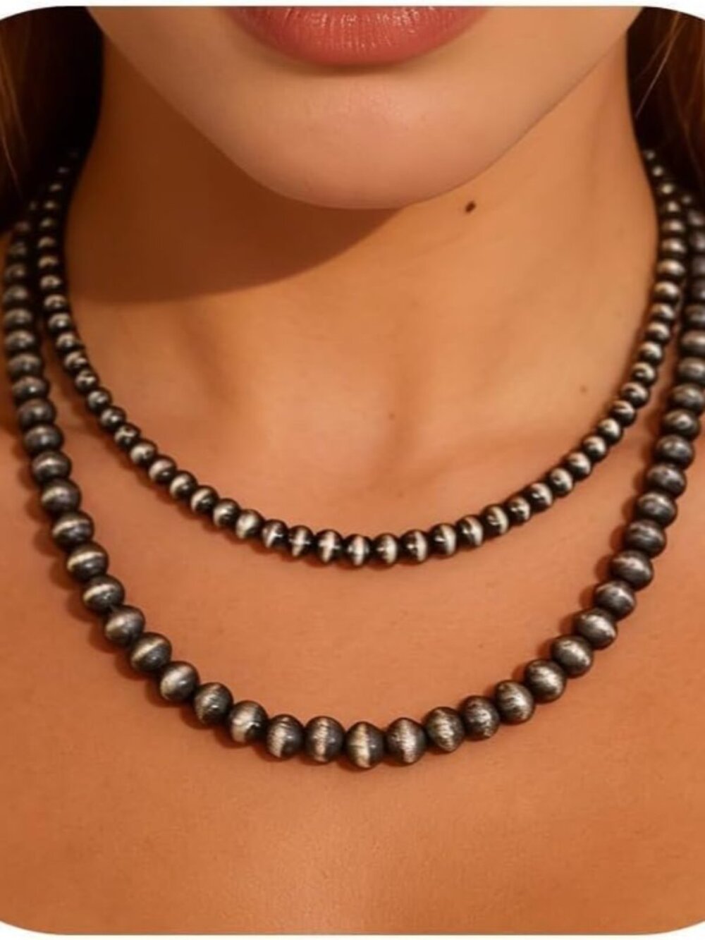 Navajo Pearl Necklace Western Jewelry for Women Boho Layered Beaded Necklaces Co